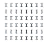 FSSTUD 100 Sets Stainless Steel Chicago Screw Rivets Flat Head Button Stud Metal Clothing Spikes Leather Craft Binding Rivets Small Screw on Spikes Decorative Screw Posts M5 x 6 mm