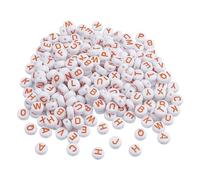 FSSTUD 1000 Pcs 4 x 7mm Acrylic Round Beads - White, Red - CRAFT_BEAD