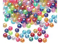 FSSTUD 1000 Pcs 6mm Colorful Acrylic Beads AB Color Round Beads Plastic Bubble Beads Sparkly Bracelet Beads Glitter Charm Beads Small Hole Loose Beads for Necklace DIY Crafts
