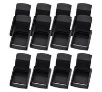 FSSTUD 12 Pcs Black Cam Flap Buckles Webbing Strap Press Buckle Plastic Toggle Buckle Clip Small Cam Lock Lever Buckle Adjustable Luggage Strap Buckles for Backpack Straps 38 mm