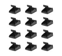 FSSTUD 12 Pcs Black Cam Flap Buckles Webbing Strap Press Buckle Plastic Toggle Buckle Clip Small Cam Lock Lever Buckle Adjustable Luggage Strap Buckles for Backpack Straps 15 mm