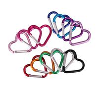 FSSTUD 12 Pcs Heart Shape Carabiners Aluminum Ring Climbing Clips Keychain Heart Hooks Small Hammock Carabiners Spring Snap Hooks Camping Backpack Clips for Outdoor