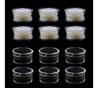 FSSTUD 12 Pcs Plastic Empty Gemstone Display Box Case Small Loose Diamond Display Box Holder Round Gem Jars Container for Collectibles
