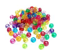 FSSTUD 1200 Pcs 6 x 9mm Small Plastic Glitter Pony Beads Large Hole Hair Beads Friendship Bracelet Beads Jewelry Craft Beads Decorative Pony Beads for Jewelry Making Multicolor