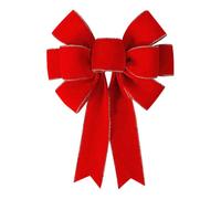FSSTUD 14 x 12 Inch Large Red Christmas Bows Big Wired Velvet Bows Christmas Tree Topper Bows Giant Holiday Party Bows Xmas Bowknot Outdoor Decorations with Golden Border for Garden Yard