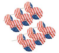 FSSTUD 150 Pcs 4 Inch American Flag Drink Umbrellas Patriotic Umbrella Cocktail Picks 4th of July Cupcake Toppers Paper Parasol Sticks Short Fancy Appetizer Toothpicks for Home Bar