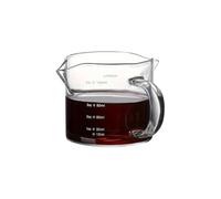 FSSTUD 2 Pcs 150ml Clear Glass Measuring Cups Double Spouts Glass Coffee Cup Espresso Shot Glasses with Handle Milk Frothing Pitcher Cup Coffee Machine Cups for Home Kitchen