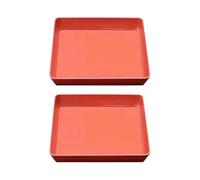 FSSTUD 2 Pcs 22.5cm Square Plastic Plant Saucer Plant Pot Water Draining Receiving Tray Flower Pot Drip Dish Plates Garden Planter Drainage Saucers Seedling Growing Tray for Pots Base Red