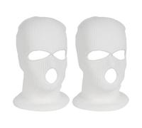 FSSTUD 2 Pcs 3 Hole Knitted Face Covers Car Seat Head Covers Car Headrest Funny Covers Dustproof Car Head Protector Winter Warm Knit Balaclava Vehicle Interior Accessories