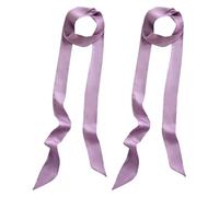 FSSTUD 2 Pcs 5 x 200cm Silky Satin Belt Solid Color Waist Band Long Neck Ribbon Scarf Elegant Sash Belt Skinny Handbag Scarf Purple