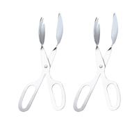 FSSTUD 2 Pcs 8 Inch Stainless Steel Salad Scissor Tongs Buffet Serving Tongs Kitchen Bread Cake Tongs Party Steak Tongs Food Dessert Tongs Heavy Duty Barbecue Tongs for Sandwich Pastry