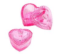 FSSTUD 2 Pcs Heart Glass Crystal Monomer Dish Acrylic Nail Liquid Dappen Dish with Lid Nail Dip Powder Bowl Nail Acetone Holder Cup Manicure Care Tools for Salon or Home Use