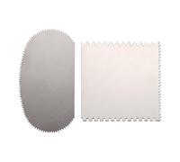 FSSTUD 2 Pcs Stainless Steel Pottery Scraper Set Serrated Clay Rib Tool Metal Square Ceramic Tool Clay Cutter Scraper Ceramic Sculpture Modeling Tools Pottery Texturing Tools