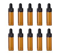 FSSTUD 20 Pcs 4ml Amber Glass Dropper Bottles Essential Oil Sample Vials Small Eye Dropper Bottles Refillable Travel Liquid Containers Brown Tincture Bottles with Black Screw Cap