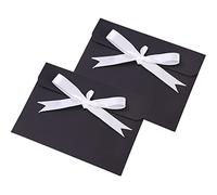 FSSTUD 20 Pcs Paper Gift Card Envelopes Ribbon Bowknot Envelopes Greeting Card Packaging Envelopes Holiday Invitations Envelopes Present Envelopes Boxes Black
