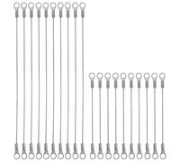 FSSTUD 20 Pcs Stainless Steel Wire Rope Lanyard Cabinet Door Wire Stops Picture Hanging Cable Ropes Flexible Cable Keychain Thin Lanyard Cables with Eyelet Ends for Luggage Tags