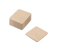 FSSTUD 20 Pcs Unfinished Wood Painting Pieces Tiles Blank Wooden Squares Coasters Square Wood Slices Round Corner Wood Cutouts Wood Burning Boards for DIY Crafts 7.5 x 7.5cm