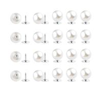 FSSTUD 20 Sets 10mm Small White Pearl Buttons Fashion Pearl Brooch Button Pins Cute No Sew Buttons Decorative Removable Buttons Multipurpose Craft Buttons for Dress Sweater