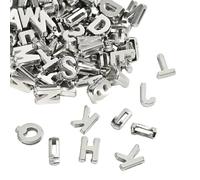 FSSTUD 200 Grams Big Acrylic Alphabet Beads Large Letter Shaped Beads Plastic Jewelry Making Letters Loose Craft Letter Bead DIY Alphabet Charm Bead for Bracelets Necklaces Silver