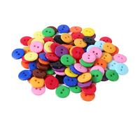 FSSTUD 200 Pcs 25mm 2 Hole Plastic Craft Buttons Round Painting Buttons Manual Sewing Buttons Decorative Scrapbooking Buttons Small Flatback Buttons for DIY Crafts Colorful