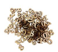 FSSTUD 200 Pcs Natural Wooden Numbers - Unfinished, Unpainted, DIY Craft Cutouts - Mini Decorative Scrapbooking Numbers