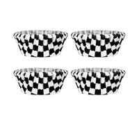 FSSTUD 200 Pcs Small Checkered Cupcake Liners Racing Car Cake Wrappers Holders Mini Plaid Muffin Cups Chocolate Baking Paper Cups Cases Holiday Candy Cups with Storage Box for Birthday