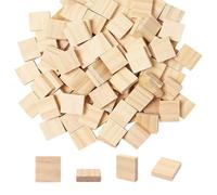 FSSTUD 200 Pcs Wood Blank Letter Tiles Small Thin Wood Squares Wooden Scrabble Craft Tiles Mini Unfinished Wood Pieces for Writing Carving and Burning