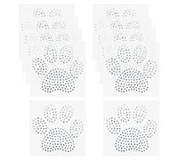 FSSTUD 24 Pcs Glitter Dog Paw Patches Paw Print Rhinestone Applique Bling Paw Iron on Decals Stickers Animal Paw Hotfix Patches Decorative Pet Appliques for Clothes Bags