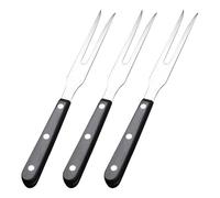 FSSTUD 3 Pcs 26.5cm Stainless Steel Meat Forks Wooden Handle Serving Forks Metal Kitchen Cooking Fork BBQ Grill Fork Meat Grilling Tools for Barbecue Carving Roasting
