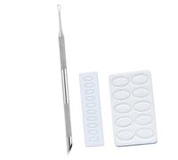 FSSTUD 3 Pcs Nail Pusher Kit Stainless Steel Cuticle Remover Pusher 100/180 Grit Self Adhesive Nail Sandpapers Double Ended Cuticle Pusher Nail Art Pusher Tool for Manicure Pedicure