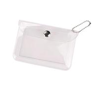FSSTUD 3 Pcs Womens Transparent Card Holder Wallet Small Coin Purse Keychain Mini Change Pouch Credit Card Case Clear