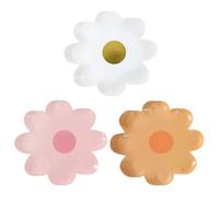 FSSTUD 30 Pcs Daisy Paper Plates Flower Shaped Dessert Plates Boho Baby Shower Paper Plates Spring Floral Party Plates Cute Summer Food Plates