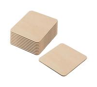 FSSTUD 30 Pcs Unfinished Wood Painting Pieces Blank Wooden Squares Coasters Crafting Wood Blocks Wood Burning Boards Cutouts Round Corner Wood Sheets for DIY Crafts