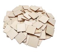 FSSTUD 300 Pcs 1 Inch Blank Square Wood Pieces Small Unfinished Wooden Squares Paintable Wooden Cutouts Square Writing Blanks DIY Craft Wood Slices for Painting Carving