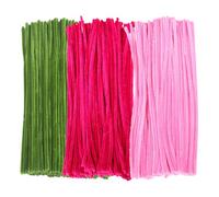 FSSTUD 300 Pcs 30cm x 6mm Soft DIY Pipe Cleaners Long Fuzzy Chenille Stems Craft Making Chenille Sticks Mixed Color Pipe Cleaners Craft Supplies Hot Pink Green Pink