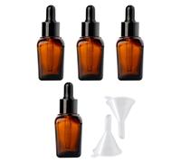 FSSTUD 4 Pcs 10ml Amber Glass Dropping Bottle Portable Empty Pipette Dropper Bottle Refillable Pipette Bottle Essential Oil Dropper Container with Funnels for Skincare Makeup
