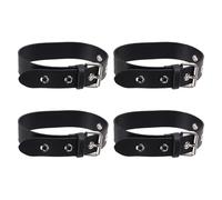 FSSTUD 4 Pcs 2.5 x 40cm Adjustable PU Leather Cuff Strap Trench Coat Sleeve Band Faux Leather Cuff Buckles Kilt Extender Straps Wrist Belt Buckles for Jacket Clothing