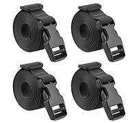 FSSTUD 4 Pcs 2m Long Tie Down Straps Black Nylon Luggage Straps Adjustable Lashing Straps Boat Cover Straps Packing Straps with Plastic Quick Release Buckles