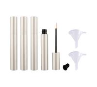 FSSTUD 4 Pcs 5ml Small Eyeliner Cream Tubes Eyelash Serum Tubes Eye Lash Oil Bottles Eyeliner Wand Tube Refillable Cosmetic Bottles with Leak Stoppers and 2 Funnels