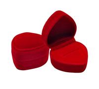 FSSTUD 4 PCS Heart Shaped Velvet Ring Boxes Case Jewelry Display Gift Box Earring Box for Engagement Wedding
