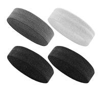FSSTUD 4 Pcs Soft Running Headbands Moisture Wicking Sweatbands Unisex Sweat Head Bands Athletic Sport Hairbands Basketball Towel Headbands for Yoga