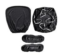 FSSTUD 4 Pcs Stretchable Office Chair Cover Set Large Computer Chair Seat Back Cover Desk Chair Armrest Covers Slipcovers Black