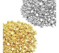 FSSTUD 400 Pcs 6mm Star Spacer Beads Charms Large Hole Star Loose Beads Jewelry Making Star Bead Friendship Bracelet Plastic Beads Decorative Golden Beads for DIY Crafting Golden Silver