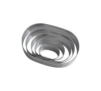 FSSTUD 5 Pcs Oval Cookie Cutter Set Geometric Shaped Cookie Cutters Stainless Steel Fondant Cutters Large Biscuit Cutters Metal Baking Cutter Molds for Pastry Sandwich
