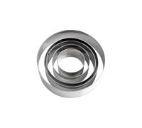 FSSTUD 5 Pcs Round Cookie Cutter Set Geometric Shape Cookie Cutters Large Circle Biscuit Cutters Stainless Steel Dough Cutters Metal Cookie Cutter Molds for Fondant Pastry