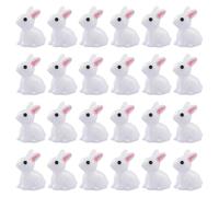 FSSTUD 50 Pcs Micro Resin Rabbits Cute Rabbit Miniature Figurines Mini Easter Bunnies Tiny Bunny Figurines Small Plastic Rabbit Ornaments Miniature Fairy Garden Animal Decorations