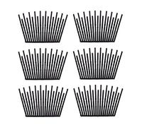 FSSTUD 6 Pairs Interlocking Hair Combs Double Comb Hair Clips Magic Hair Side Combs Ponytail Holder Hair Styling Accessories for Women Ladies Girls Black