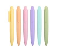 FSSTUD 6 Pcs 0.5 mm Mini Retractable Ballpoint Pens Set Small Pastel Color Ballpoint Pens Fast Drying Black Ink Pen Cute Portable Journaling Pen Smooth Writing Tools for Office School