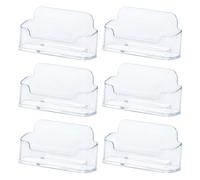 FSSTUD 6 Pcs Horizontal Business Card Holder Cases Desktop Business Card Placing Stands Acrylic Name Card Organizers Office Card Storage Racks Clear Postcard Display Holders for Exhibition
