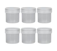 FSSTUD 6 Pcs Small Airtight Plastic Jars Leak Proof Wide Mouth Jars Round Empty Seal Jar Travel Spice Storage Jar Refillable Cosmetic Containers with Screw Lids 50ml